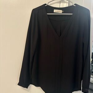 Veronica M Black V-Neck Blouse